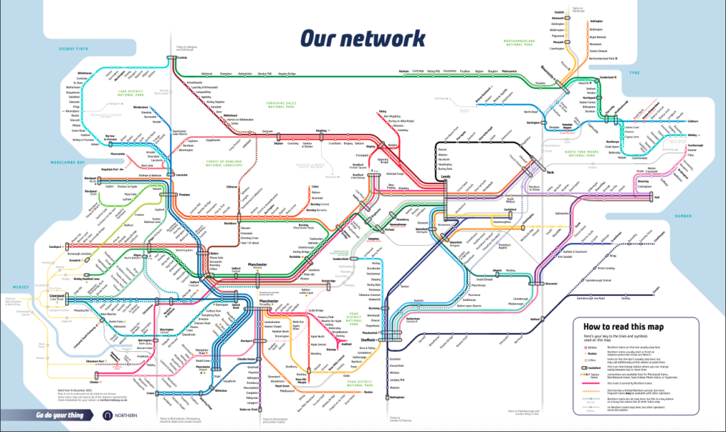 Northern Trains map