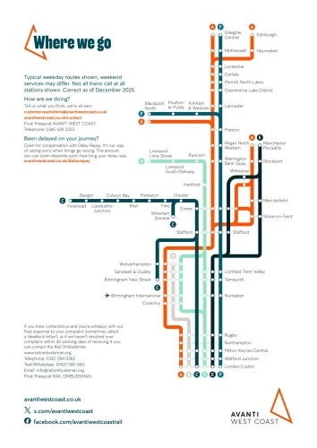 West Coast Main Line illustrative map