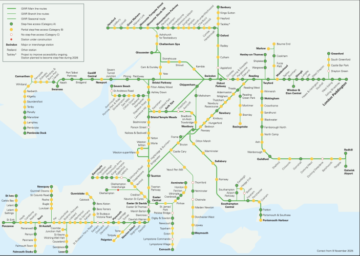 GWR map November 2025