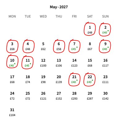 Iberia availability on Vueling