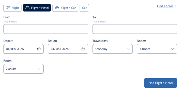 BA booking screen